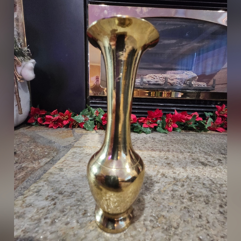 Elegant Brass Long Neck Small Vase